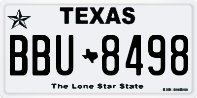 TX license plate BBU8498