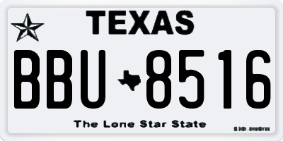 TX license plate BBU8516