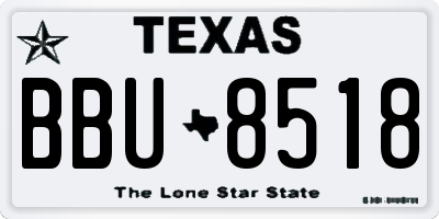 TX license plate BBU8518