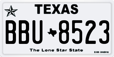 TX license plate BBU8523