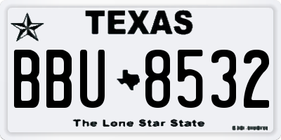 TX license plate BBU8532