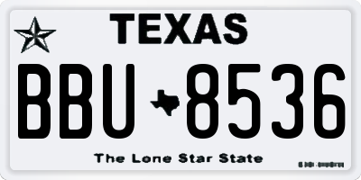 TX license plate BBU8536