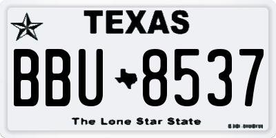 TX license plate BBU8537