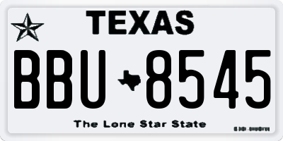 TX license plate BBU8545