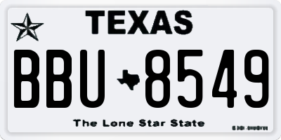 TX license plate BBU8549