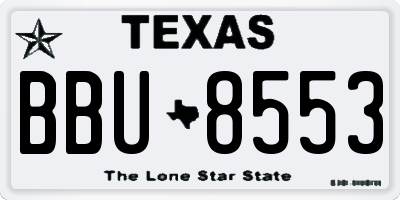 TX license plate BBU8553