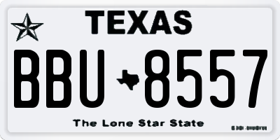 TX license plate BBU8557