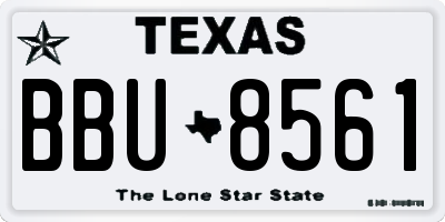 TX license plate BBU8561