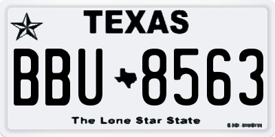 TX license plate BBU8563