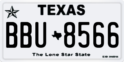 TX license plate BBU8566