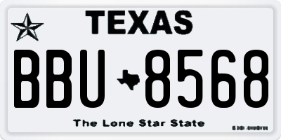 TX license plate BBU8568