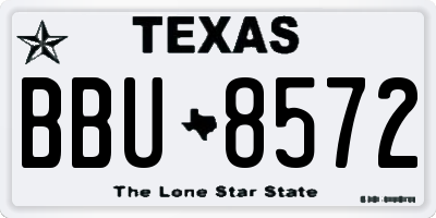 TX license plate BBU8572