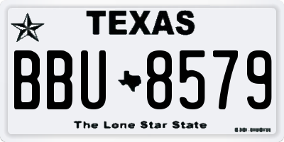 TX license plate BBU8579