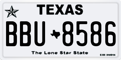 TX license plate BBU8586