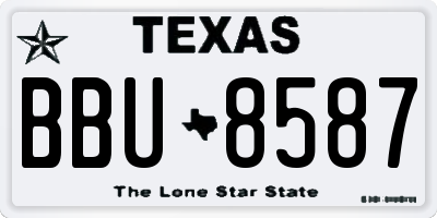 TX license plate BBU8587
