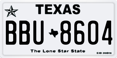 TX license plate BBU8604