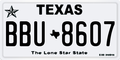 TX license plate BBU8607