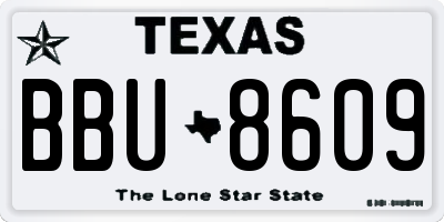 TX license plate BBU8609