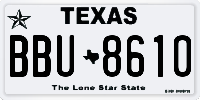 TX license plate BBU8610