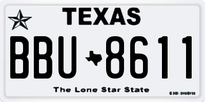 TX license plate BBU8611