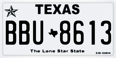 TX license plate BBU8613