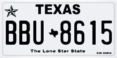 TX license plate BBU8615