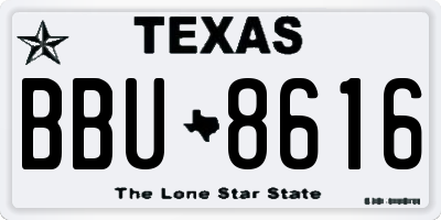 TX license plate BBU8616