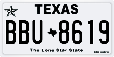 TX license plate BBU8619