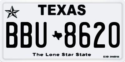 TX license plate BBU8620