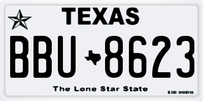 TX license plate BBU8623