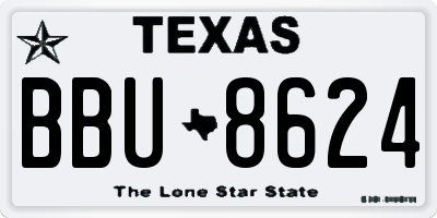 TX license plate BBU8624