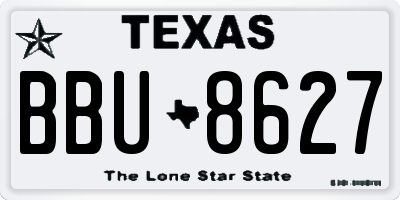 TX license plate BBU8627