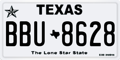 TX license plate BBU8628