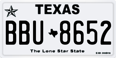 TX license plate BBU8652