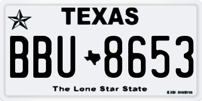 TX license plate BBU8653