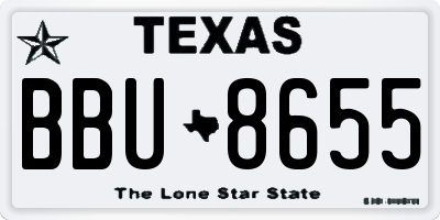 TX license plate BBU8655