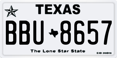 TX license plate BBU8657