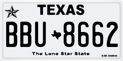 TX license plate BBU8662