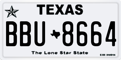 TX license plate BBU8664