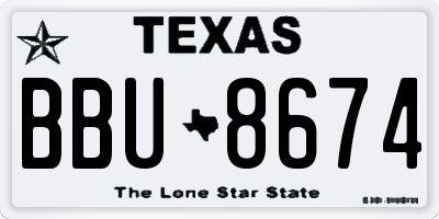 TX license plate BBU8674