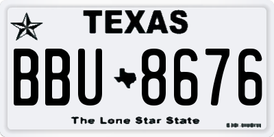 TX license plate BBU8676