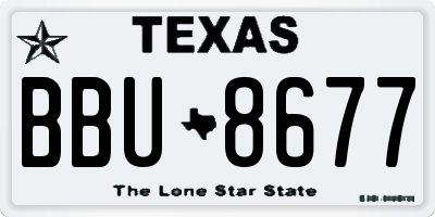 TX license plate BBU8677