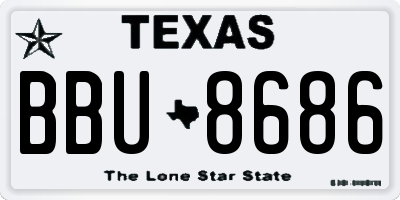 TX license plate BBU8686