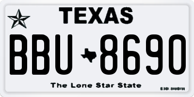 TX license plate BBU8690