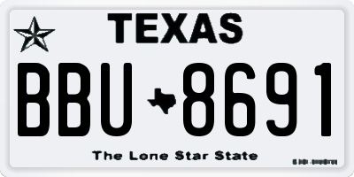 TX license plate BBU8691