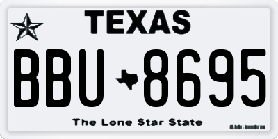 TX license plate BBU8695