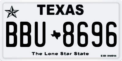 TX license plate BBU8696