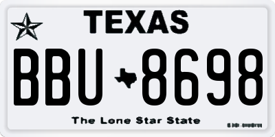 TX license plate BBU8698