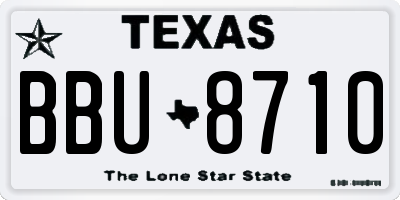 TX license plate BBU8710