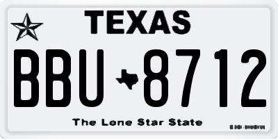 TX license plate BBU8712